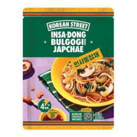 Ātri pagatavojamas stikla nūdeles (Japchae) ar saldi-sāļu (Bulgogi) garšu, 103g