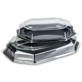 Tray without lid, black, size M (25x35cm), PET, 10 pcs.