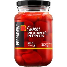 Sweet piquanté peppers, whole, mild, 400g