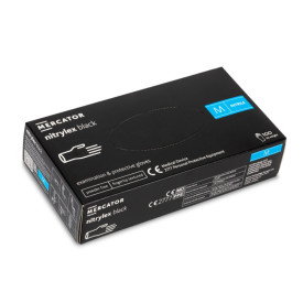 Disposable gloves, nitrile, black, size M, 100 pcs.