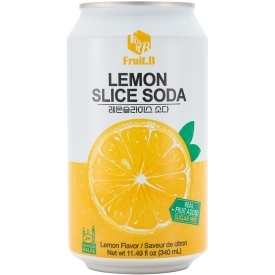 Carbonated drink with lemon slices, with sweeteners, 340ml; Fruit.B