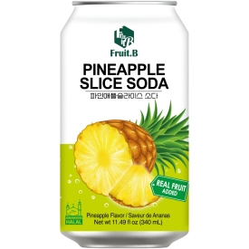 Газированный напиток с ломтиками ананаса, с подсластителями, 340 мл; Fruit.B