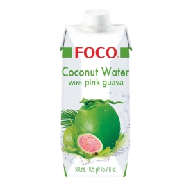 Dabīgs kokosriekstu ūdens ar rozā gvajavi (pink guava), 500ml