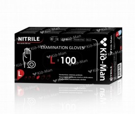 Disposable gloves, nitrile, black, size L, 100 pcs